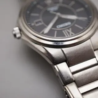 Seiko V145-0BA0 Dark Grey Dial Solar Quartz Titanium Case Bracelet JDM Watch - $95