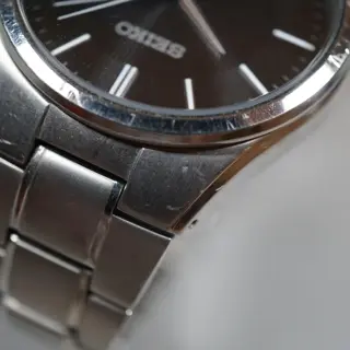 Seiko SNE377 V157 Black Dial Titanium Solar Quartz Watch - $80
