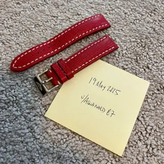Breitling Red Leather Strap + Buckle Clasp - 20mm