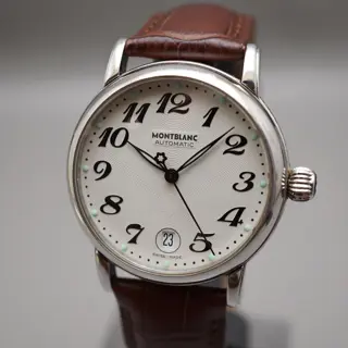 Montblanc Meisterstuck 7042 Guilloche White Dial Automatic Swiss Watch - $575