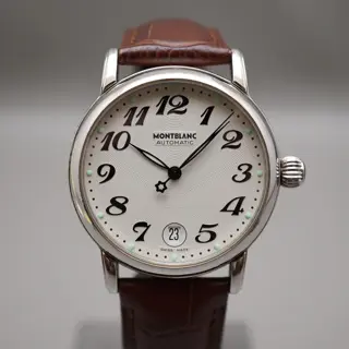 Montblanc Meisterstuck 7042 Guilloche White Dial Automatic Swiss Watch - $575