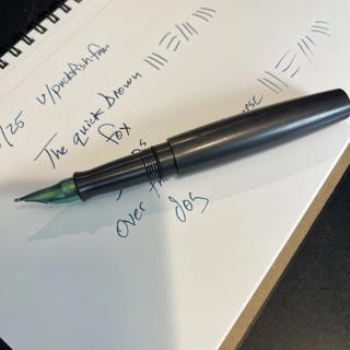 Schon Dsgn Monoc Medium in Satin Green in L.E. Gravitas Pocket Zirconium