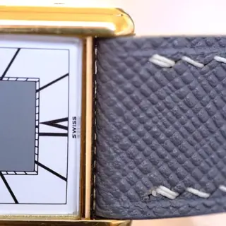 Vintage Cartier Tank Lesser Seen Gray & White Roman Dial w/ Matching Strap - $1775 SHIPPED