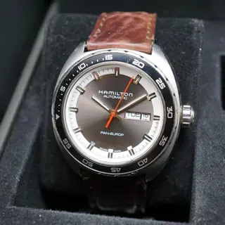Hamilton American Classic H35415781 Pan Europ Grey Dial Automatic Watch READ - $375