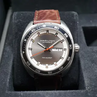 Hamilton American Classic H35415781 Pan Europ Grey Dial Automatic Watch READ - $375