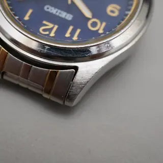 Seiko Spirit SBPN057 V145 Blue Dial Two Tone Solar Quartz Watch - $70