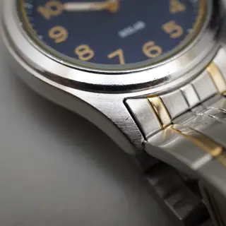Seiko Spirit SBPN057 V145 Blue Dial Two Tone Solar Quartz Watch - $70