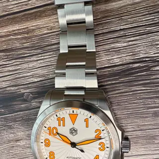 San Martin White Turbine Dial Pilot Watch 40mm | SN0132G-1 | Like New