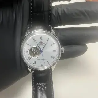 Orient Envoy Silver Dial w/ Black Leather Strap.