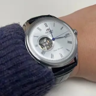 Orient Envoy Silver Dial w/ Black Leather Strap.