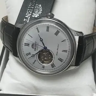 Orient Envoy Silver Dial w/ Black Leather Strap.