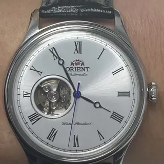 Orient Envoy Silver Dial w/ Black Leather Strap.