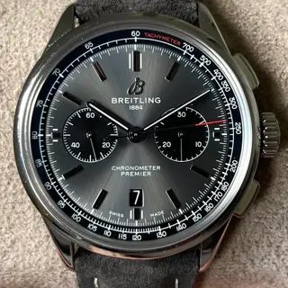 Breitling Premier B01 Chronograph 42 - Anthracite Silver Dial - AB0118 - 2022 - Full Set