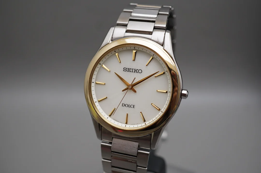 Seiko Dolce SADL014 V131 Two Tone Sunburst Dial Solar JDM Quartz Watch - $120