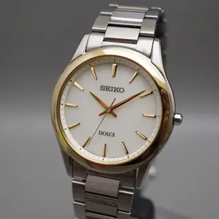 Seiko Dolce SADL014 V131 Two Tone Sunburst Dial Solar JDM Quartz Watch - $120