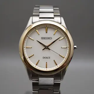 Seiko Dolce SADL014 V131 Two Tone Sunburst Dial Solar JDM Quartz Watch - $120