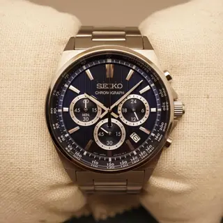 Seiko Selection SBTR033 8T63 S-Series Dark Blue Dial Quartz Chronograph Watch - $135