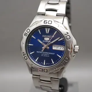 Seiko 5 Sports SNZ315 7S36 Blue Dial 100M Automatic Watch - $120