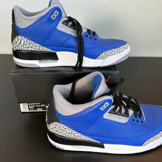 Jordan 3 Retro Varsity Royal Cement - Size 10.5 - Used - Price in comments