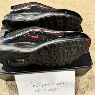 size 11.5 Nike Air Max 97 Undefeated. Lightly worn in OG box $200 invoiced/shipped