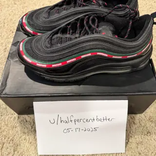 size 11.5 Nike Air Max 97 Undefeated. Lightly worn in OG box $200 invoiced/shipped