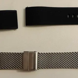 19mm Barton Black Rubber Strap + Silver MiLTAT Milanese Mesh Steel Bracelet