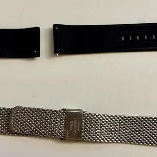 19mm Barton Black Rubber Strap + Silver MiLTAT Milanese Mesh Steel Bracelet