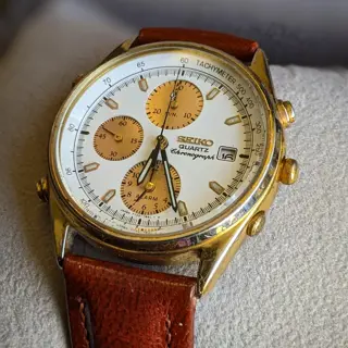 Vintage Seiko Quartz Alarm Chronograph Watch 7T32-7B3A - 1990's Price 275$ Shipped