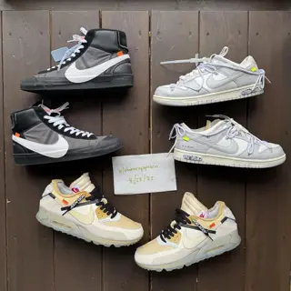 size 10-10.5 off-white Nike og am90, dunk, and grim reaper all in great condition. Selling as a bundle or individually.