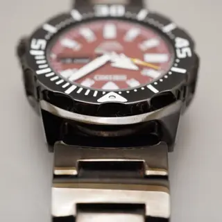 Seiko SZEN007 7S26-03G0 Red Night Monster Black Ion Plated Automatic Watch - $350