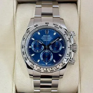 2019 Rolex Cosmograph Daytona 40mm 116509 White Gold Blue Dial - $40,000