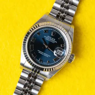 2000 Rolex Ladies Datejust 79174 Blue Roman Dial