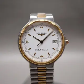 Vintage Longines L1.613.3 Two Tone Conquest V.H.P. Swiss Quartz Watch - $195