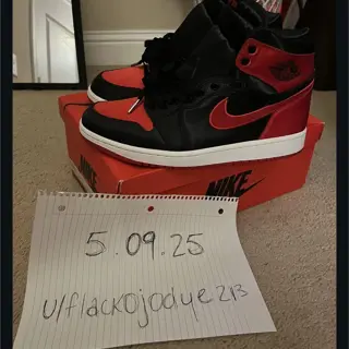 Satin Bred AJ1 (VNDS) 80 shipped OBO. Need em gone asap