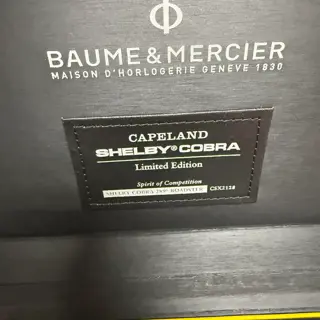BAUME & MERCIER CAPELAND SHELBY COBRA 1963 SPIRIT OF COMPETITION $3500 Shipped