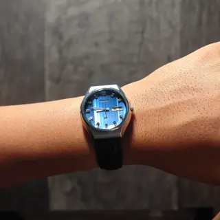 Seiko LM blue Tapestry dial faceted crystal $250