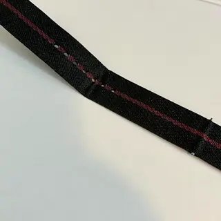 22mm Authentic Tudor NATO Strap - Black w/ Burgundy Stripe