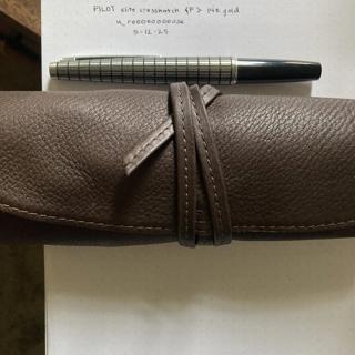 vintage pilot elite crosshatch <F> + pilot pensemble case