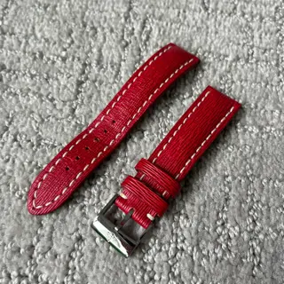 Breitling Red Leather Strap + Buckle Clasp - 20mm