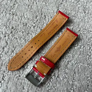 Breitling Red Leather Strap + Buckle Clasp - 20mm