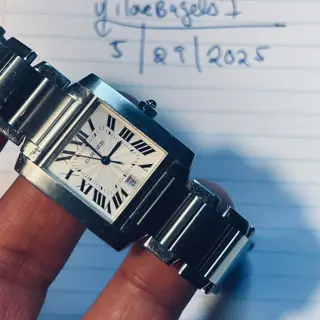 ***Cartier Tank ***Cartier Stainless Automatic TANK FRANÇAISE Watch Model 2302 Box And Papers 🔥