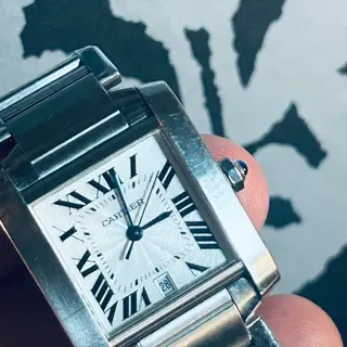 ***Cartier Tank ***Cartier Stainless Automatic TANK FRANÇAISE Watch Model 2302 Box And Papers 🔥