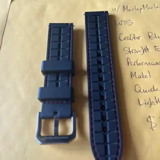 Crafter Blue 20mm FKM Strap UX05 Black w/ Red Stitching - 30 bucks shipped US!