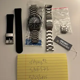 Seiko SNE573 solar diver + extras.
