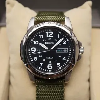 New Seiko Spirit SBPX025 V158 Dark Grey Dial JDM Solar Quartz Field Watch - $175