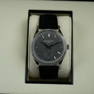 2023 Patek Philippe Calatrava Gray 39mm 18k White Gold 6119G-001 Complete