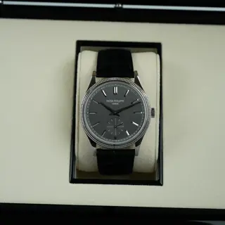 2023 Patek Philippe Calatrava Gray 39mm 18k White Gold 6119G-001 Complete