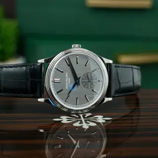 2023 Patek Philippe Calatrava Gray 39mm 18k White Gold 6119G-001 Complete