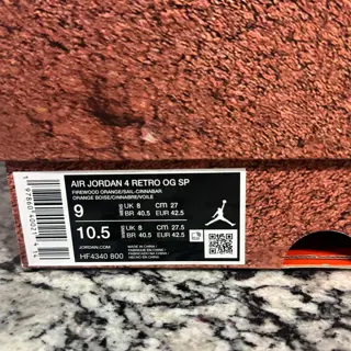 Jordan 4 Retro Brick by Brick Size 9 $550 shipped