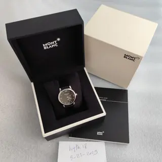 Brand New Montblanc Star Classique Automatic 107072 black Stainless Steel Watch Full Set $1000